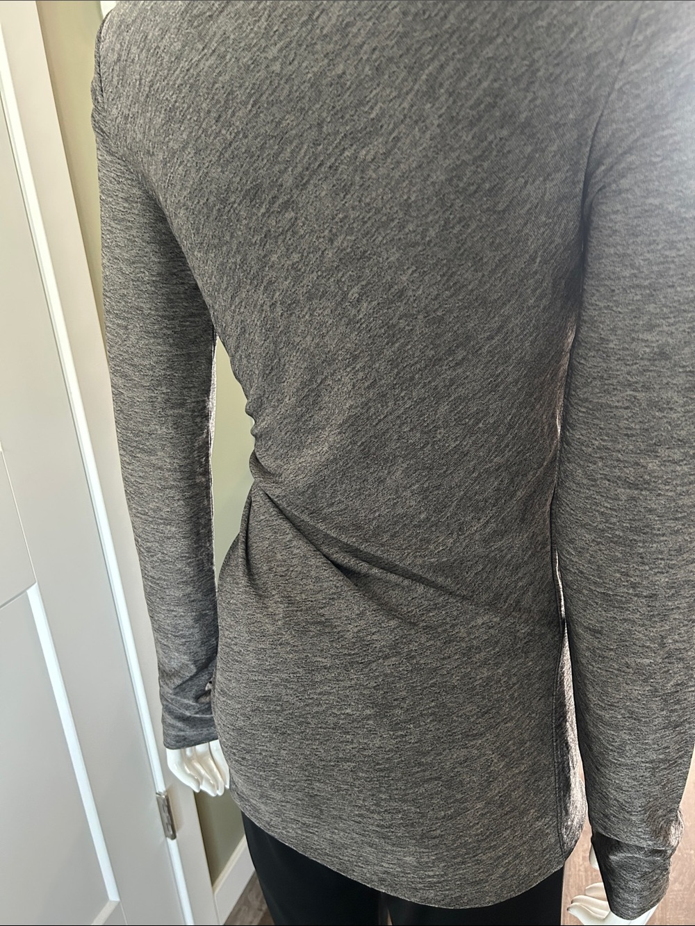 Alexander Wang Draped Wrap Top Gray Long Sleeve Stretch Luxe Sm - Med - Picture 11 of 13